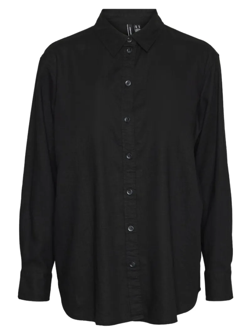 Vero Moda Blusen*VMLINN LS SHIRT WVN NOOS Black