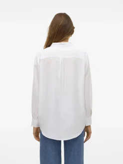 Vero Moda Blusen*VMLINN LS SHIRT WVN NOOS Snow White