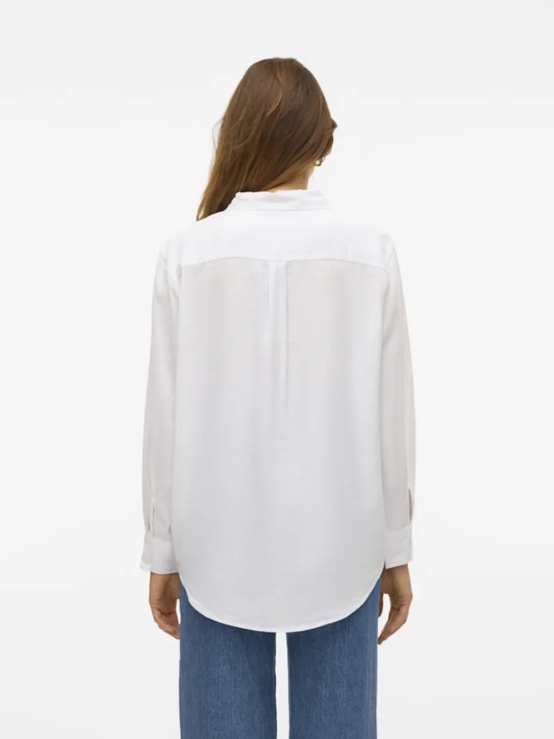 Vero Moda Blusen*VMLINN LS SHIRT WVN NOOS Snow White