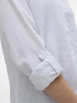 Vero Moda Blusen*VMLINN LS V-NECK SHIRT WVN NOOS Snow White