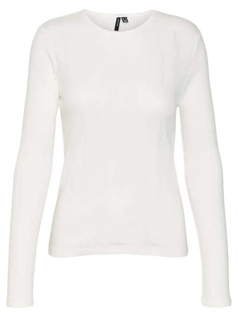Vero Moda Shirts*VMLISA POINTELLE LS TOP JRS NOOS Snow White
