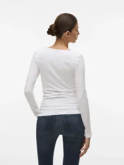Vero Moda Shirts*VMMAXI MY LS SOFT LONG U-NECK NOOS Bright White