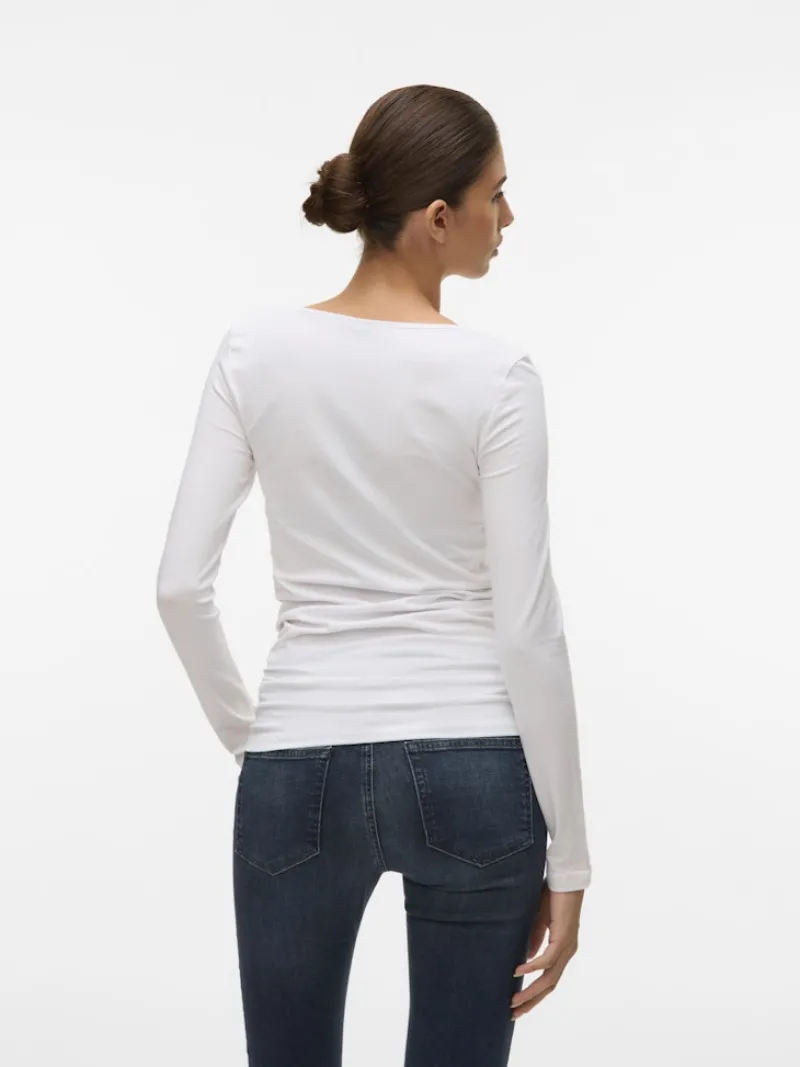 Vero Moda Shirts*VMMAXI MY LS SOFT LONG U-NECK NOOS Bright White
