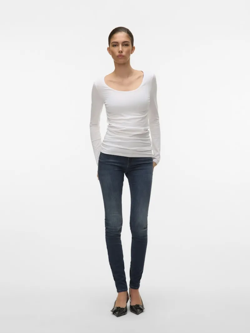 Vero Moda Shirts*VMMAXI MY LS SOFT LONG U-NECK NOOS Bright White