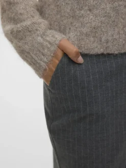 Vero Moda Hosen*VMMAYA JOJO MW STRAIGHT PANT Medium Grey Melange