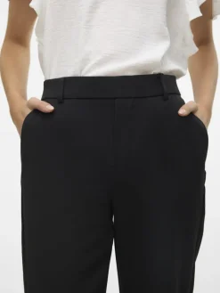 Vero Moda Hosen*VMMAYA MW STRAIGHT SOLID PANT NOOS Black