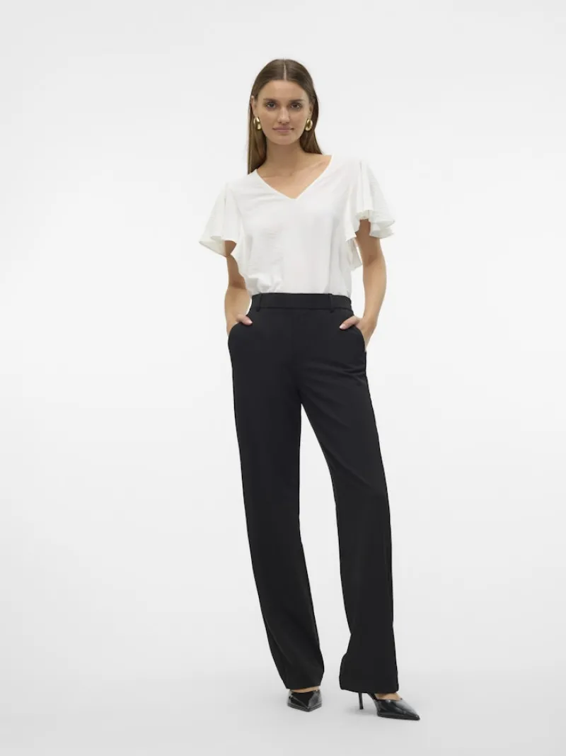 Vero Moda Hosen*VMMAYA MW STRAIGHT SOLID PANT NOOS Black