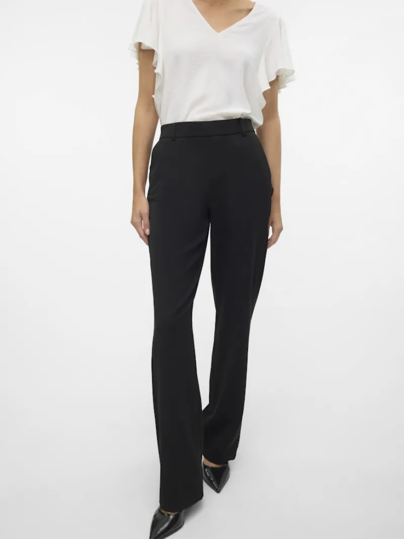 Vero Moda Hosen*VMMAYA MW STRAIGHT SOLID PANT NOOS Black