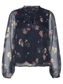 Vero Moda Blusen*VMMILLA LS TOP WVN GA NOOS Navy Blazer