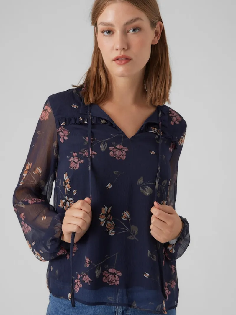 Vero Moda Blusen*VMMILLA LS TOP WVN GA NOOS Navy Blazer