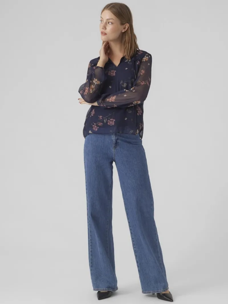 Vero Moda Blusen*VMMILLA LS TOP WVN GA NOOS Navy Blazer