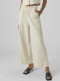 Vero Moda Hosen*VMMINASAIY HR WIDE PANT oatmeal
