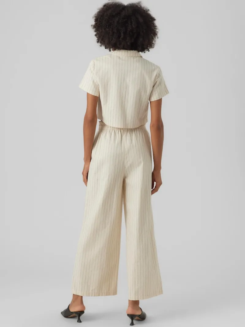 Vero Moda Hosen*VMMINASAIY HR WIDE PANT oatmeal