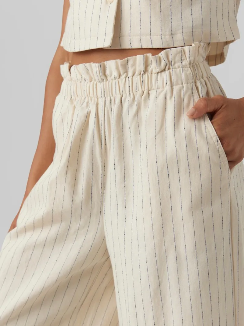 Vero Moda Hosen*VMMINASAIY HR WIDE PANT oatmeal