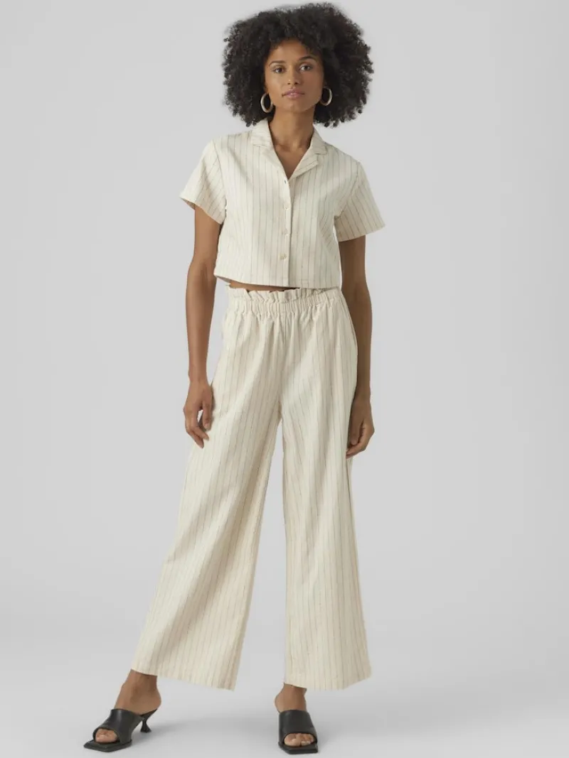 Vero Moda Hosen*VMMINASAIY HR WIDE PANT oatmeal