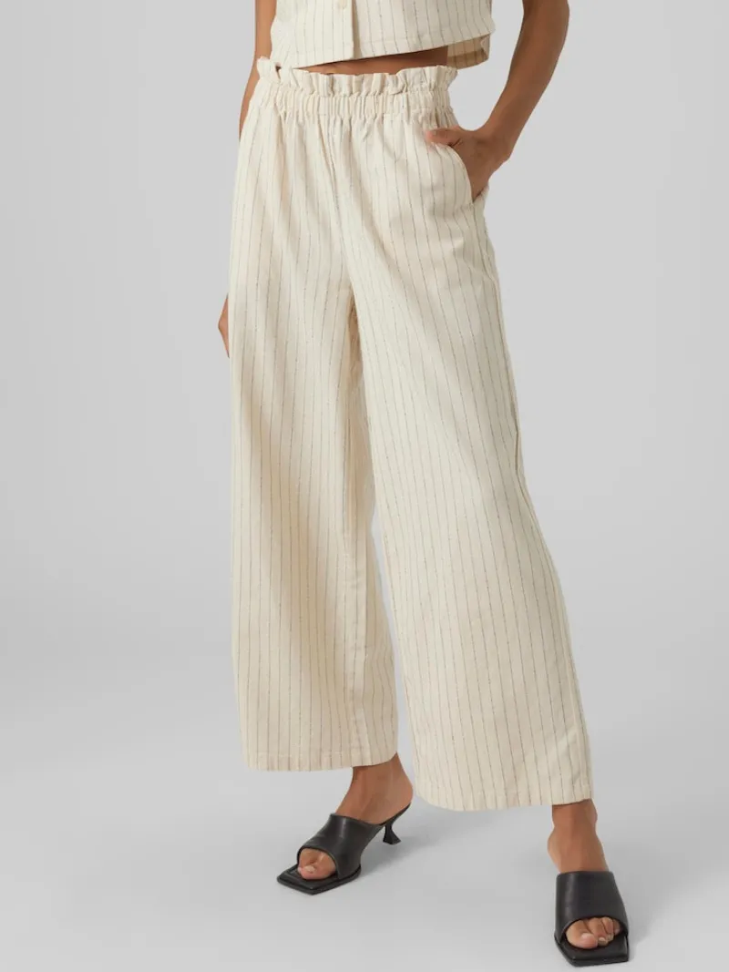 Vero Moda Hosen*VMMINASAIY HR WIDE PANT oatmeal