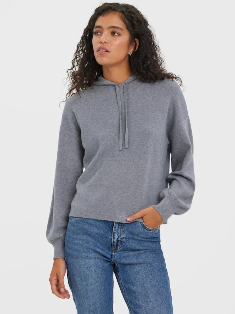 Vero Moda Pullover & Sweatshirts*VMNANCY LS HOOD BLOUSE GA Medium Grey Melange