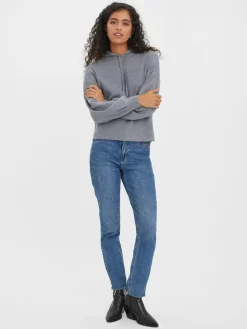 Vero Moda Pullover & Sweatshirts*VMNANCY LS HOOD BLOUSE GA Medium Grey Melange