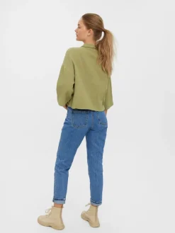Vero Moda Blusen*VMNATALI 3/4 CROP SHIRT WVN sage