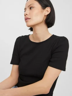 Vero Moda Shirts*VMNATASHA SS PUFF TOP NOOS Black