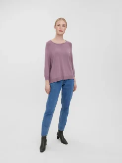 Vero Moda Shirts*VMNELLIE GLORY 3/4 BOXY BLOUSE GA NOOS elderberry