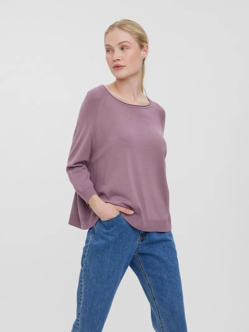 Vero Moda Shirts*VMNELLIE GLORY 3/4 BOXY BLOUSE GA NOOS elderberry