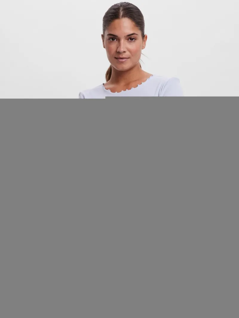 Vero Moda Shirts*VMNEWAVA L/S O-NECK BABY LOCK TOP EXP Cashmere Blue