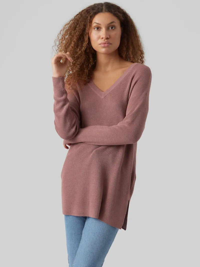 Vero Moda Pullover & Sweatshirts*VMNEWLEXSUN LS LONG V-NECK PULLOVER Nostalgia Rose