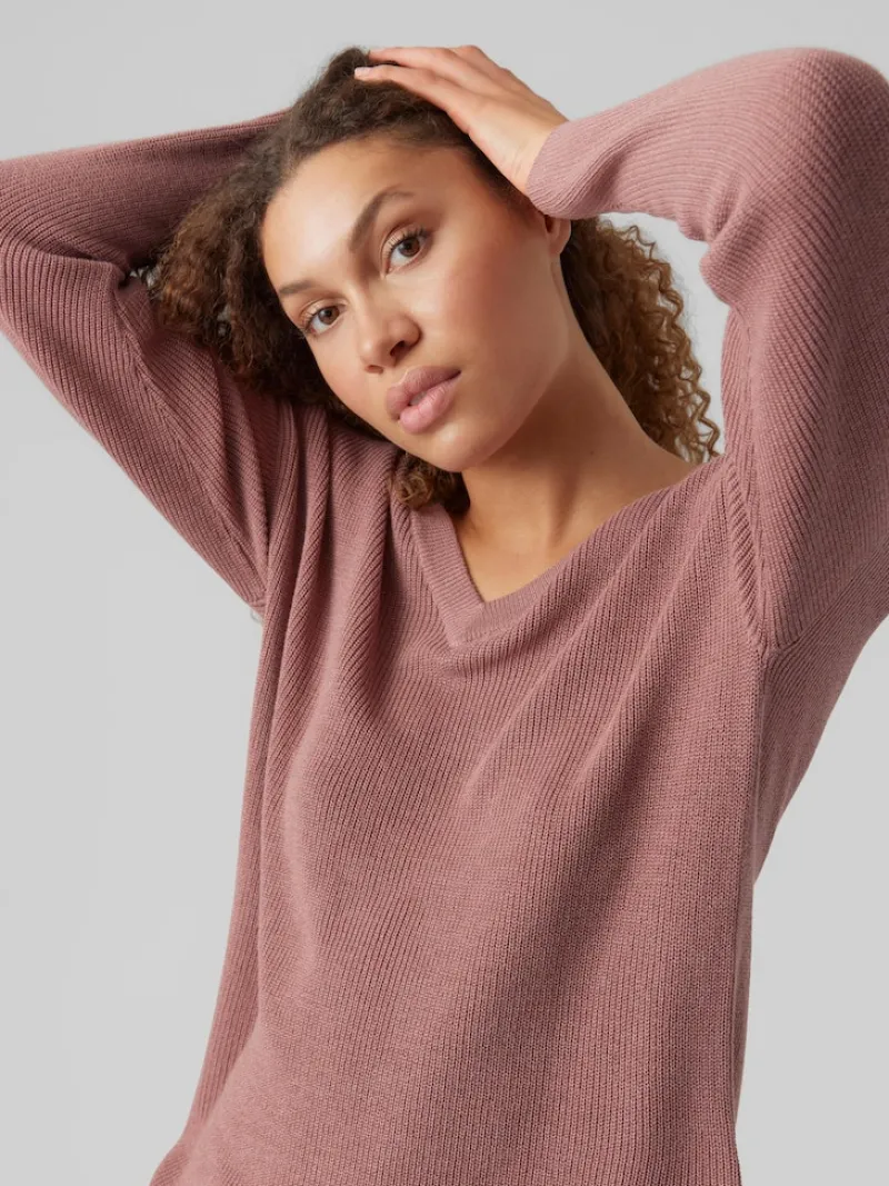 Vero Moda Pullover & Sweatshirts*VMNEWLEXSUN LS LONG V-NECK PULLOVER Nostalgia Rose