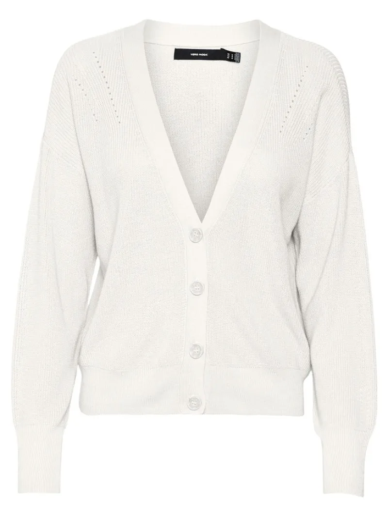 Vero Moda Pullover & Sweatshirts*VMNEWLEXSUN LS SHORT V-NECK CAR GA NOOS Snow White