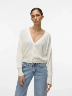Vero Moda Pullover & Sweatshirts*VMNEWLEXSUN LS SHORT V-NECK CAR GA NOOS Snow White