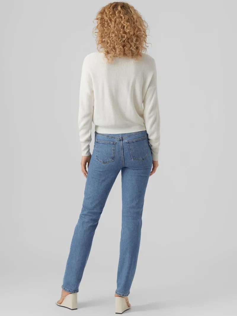 Vero Moda Pullover & Sweatshirts*VMNEWLEXSUN LS SHORT V-NECK CAR GA NOOS Snow White