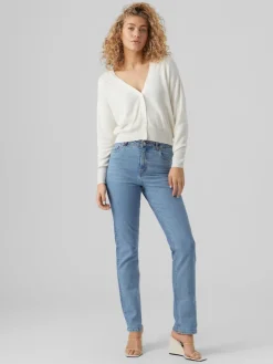 Vero Moda Pullover & Sweatshirts*VMNEWLEXSUN LS SHORT V-NECK CAR GA NOOS Snow White