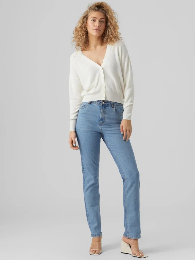 Vero Moda Pullover & Sweatshirts*VMNEWLEXSUN LS SHORT V-NECK CAR GA NOOS Snow White