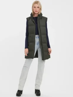 Vero Moda Westen*VMNOE COATED WAISTCOAT BOOS Peat