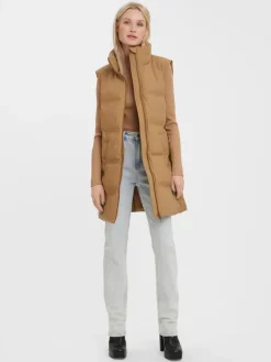 Vero Moda Westen*VMNOE COATED WAISTCOAT BOOS tigers eye