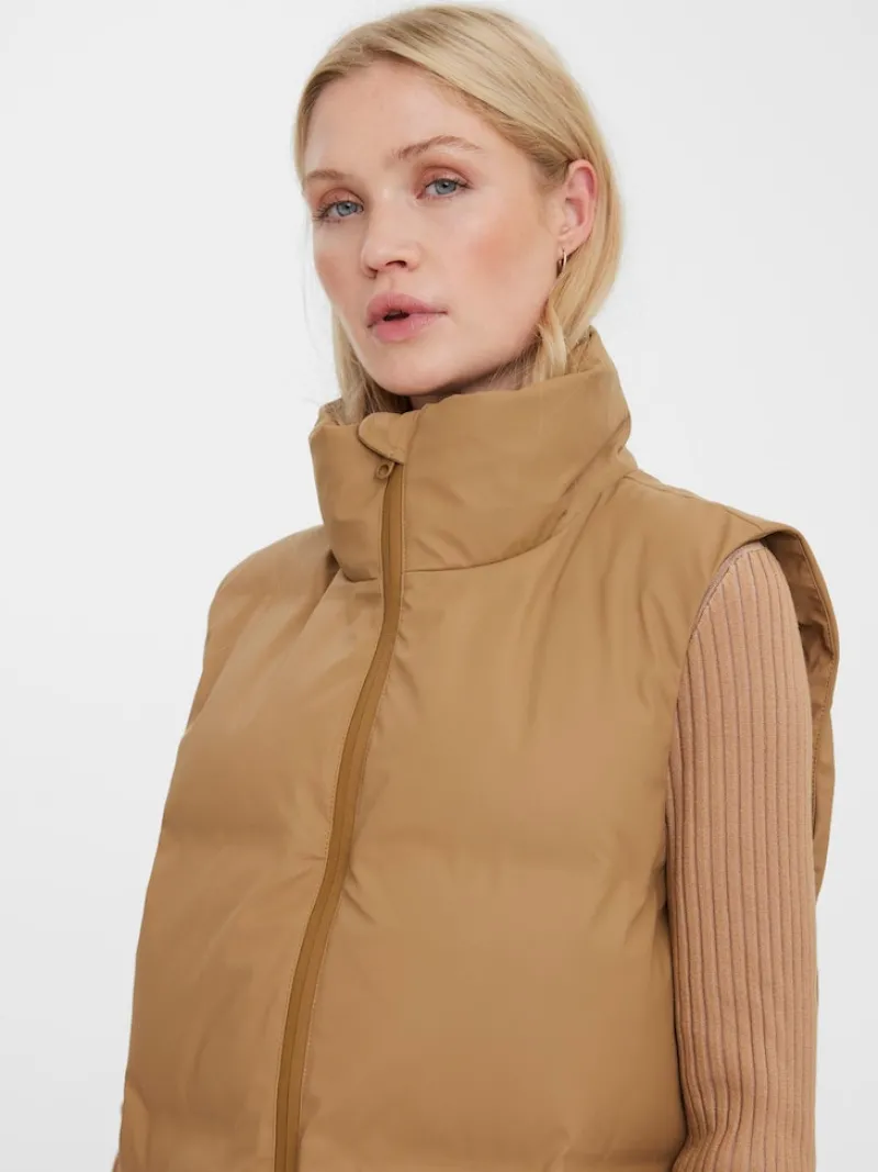 Vero Moda Westen*VMNOE COATED WAISTCOAT BOOS tigers eye