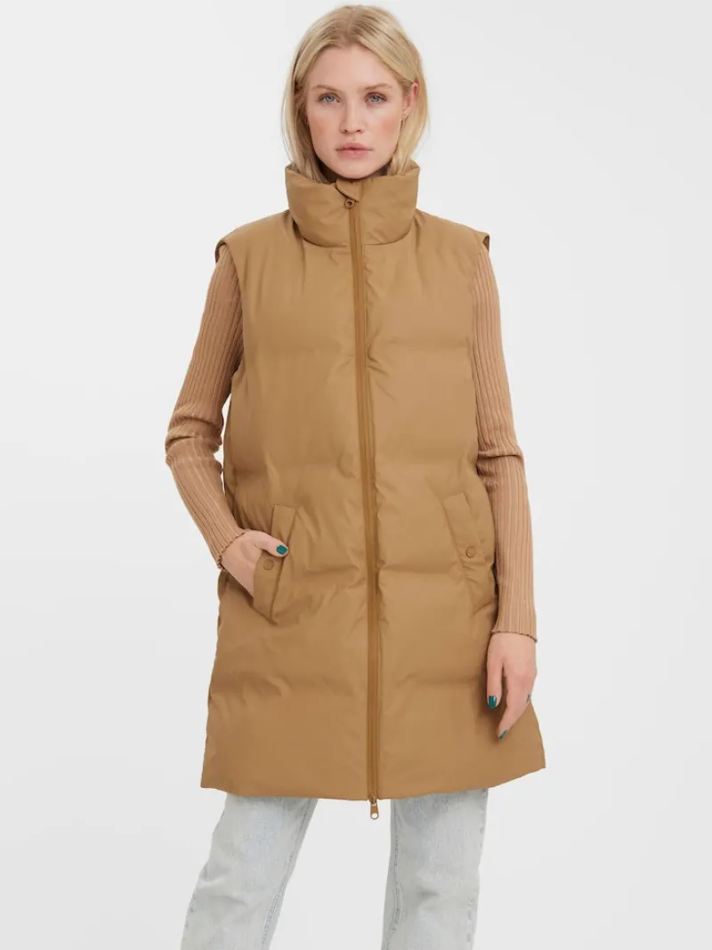 Vero Moda Westen*VMNOE COATED WAISTCOAT BOOS tigers eye