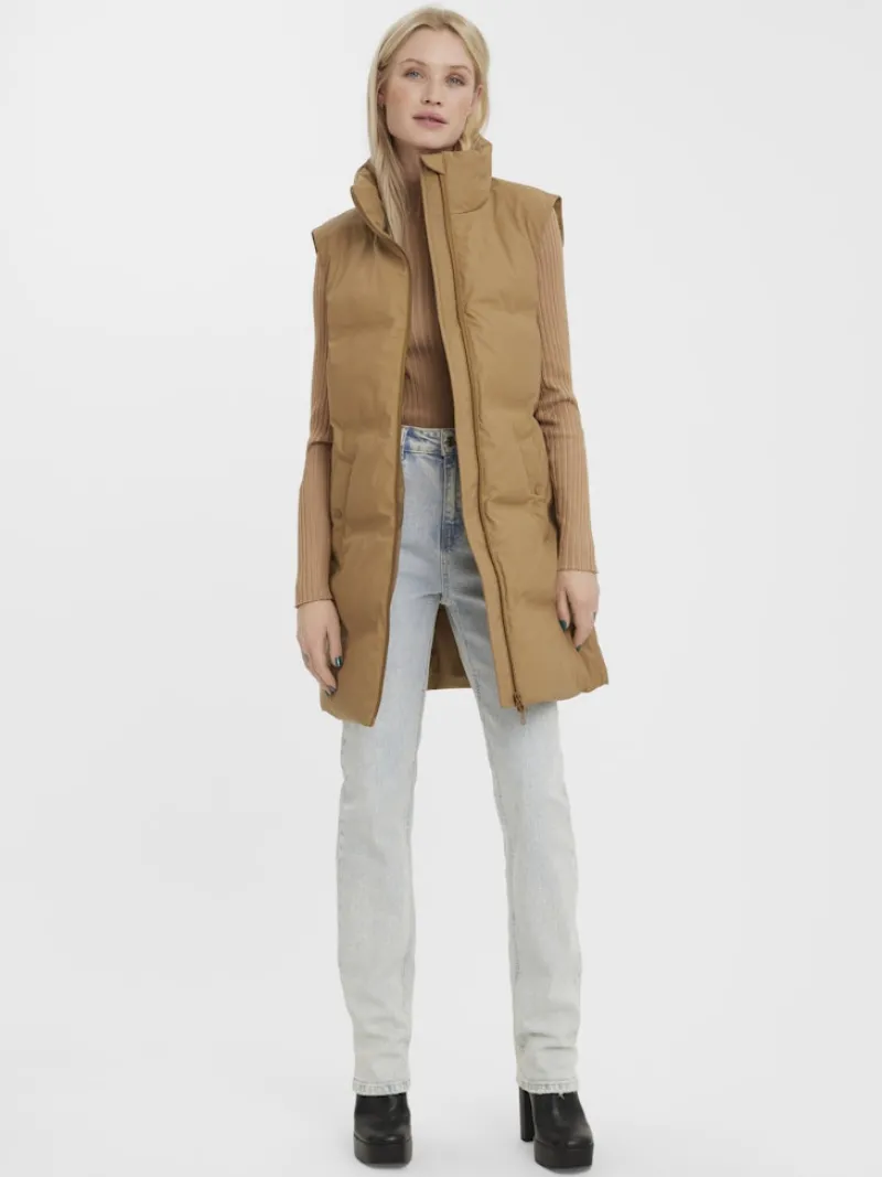 Vero Moda Westen*VMNOE COATED WAISTCOAT BOOS tigers eye