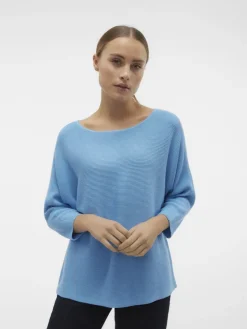 Vero Moda Pullover & Sweatshirts*VMNORA 3/4 BOATNECK BLOUSE NOOS bonnie blue