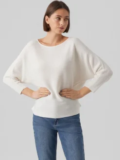 Vero Moda Pullover & Sweatshirts*VMNORA 3/4 BOATNECK BLOUSE NOOS Snow White