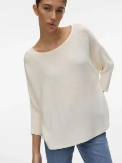 Vero Moda Pullover & Sweatshirts*VMNORA 3/4 BOATNECK BLOUSE NOOS Snow White