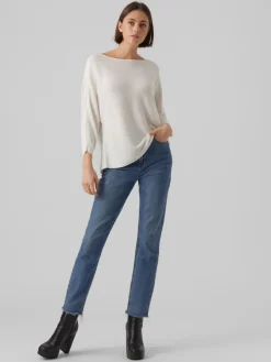 Vero Moda Pullover & Sweatshirts*VMNORA 3/4 BOATNECK BLOUSE NOOS Snow White