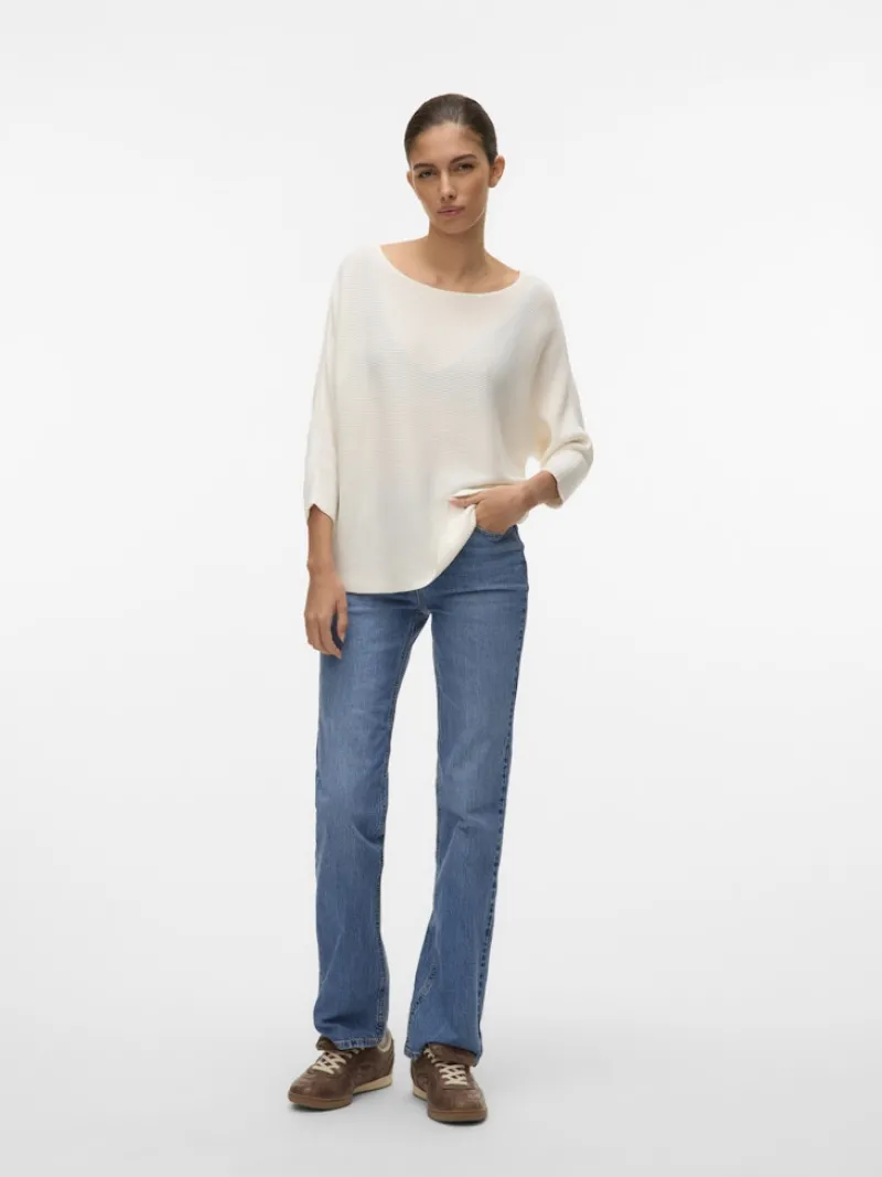 Vero Moda Pullover & Sweatshirts*VMNORA 3/4 BOATNECK BLOUSE NOOS Snow White