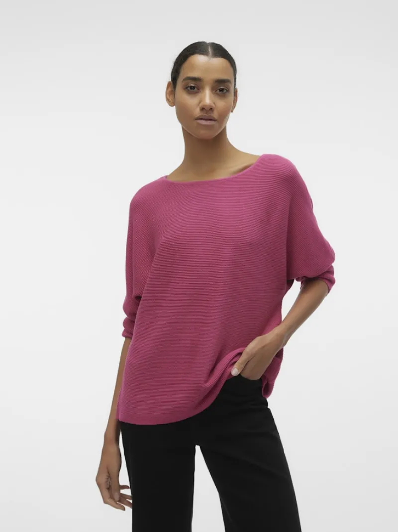 Vero Moda Pullover & Sweatshirts*VMNORA 3/4 BOATNECK BLOUSE NOOS Raspberry Sorbet