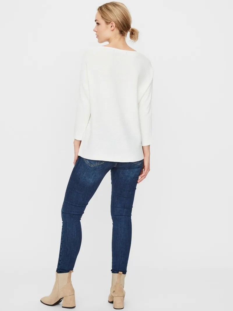 Vero Moda Pullover & Sweatshirts*VMNORA 3/4 BOATNECK BLOUSE Snow White