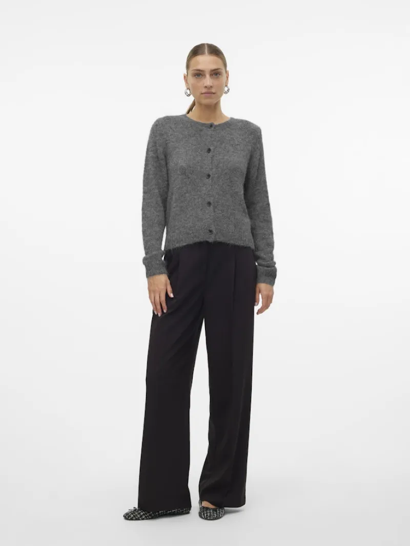 Vero Moda Pullover & Sweatshirts*VMNOVAH LS O-NECK BUTTON CARDI GA NOOS Medium Grey Melange