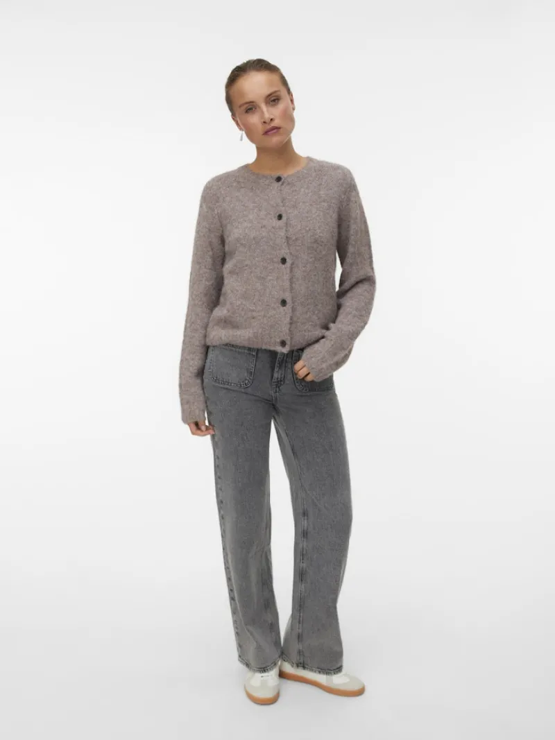 Vero Moda Pullover & Sweatshirts*VMNOVAH LS O-NECK BUTTON CARDI GA NOOS brown lentil