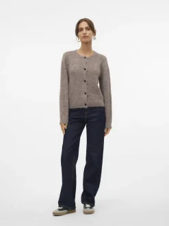 Vero Moda Pullover & Sweatshirts*VMNOVAH LS O-NECK BUTTON CARDI GA NOOS brown lentil