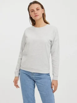 Vero Moda Pullover & Sweatshirts*VMOCTAVIA LS SWEAT NOOS Light Grey Melange